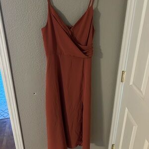 SHEIN Terracotta Midi Dress